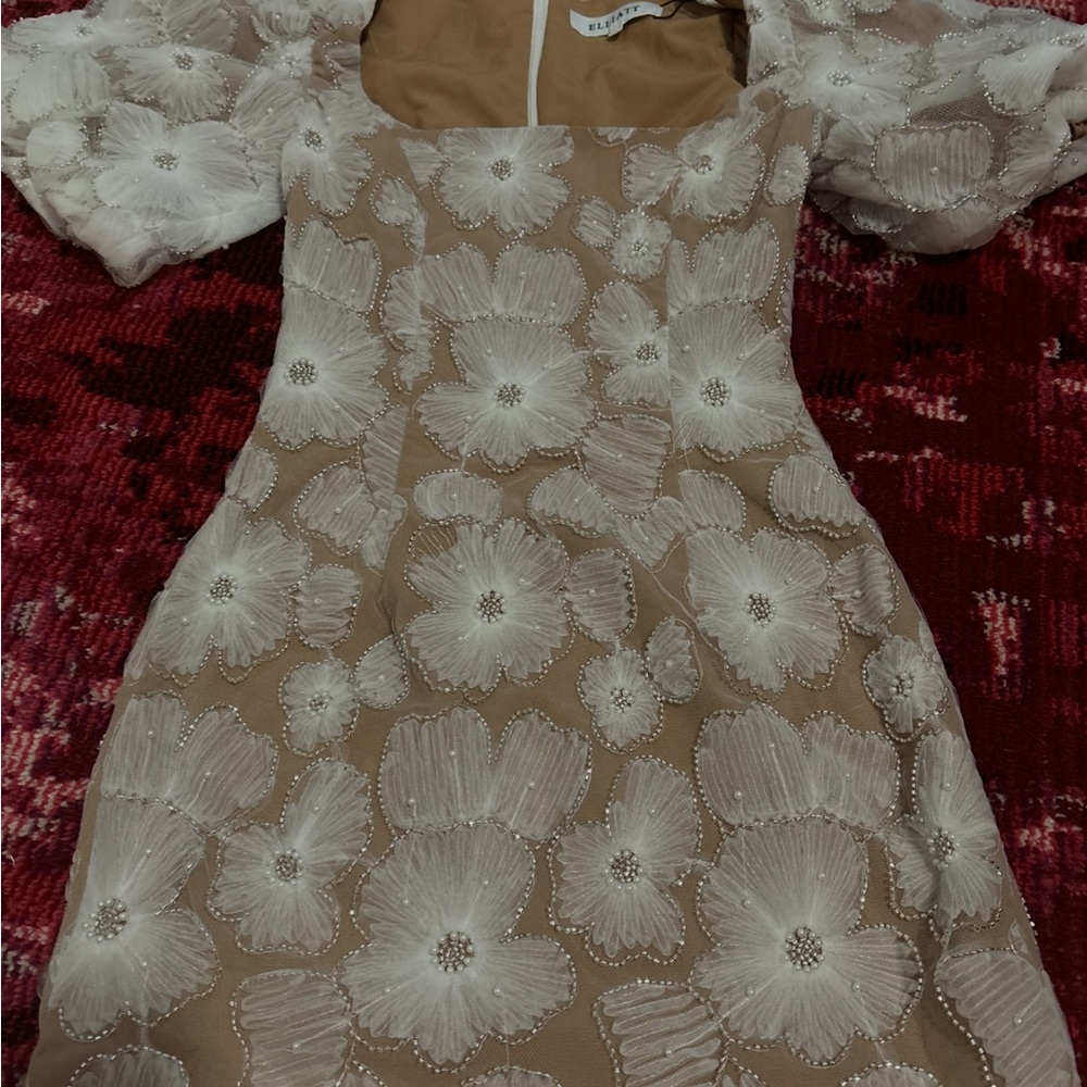 Elliatt Beige and White Floral Dress
